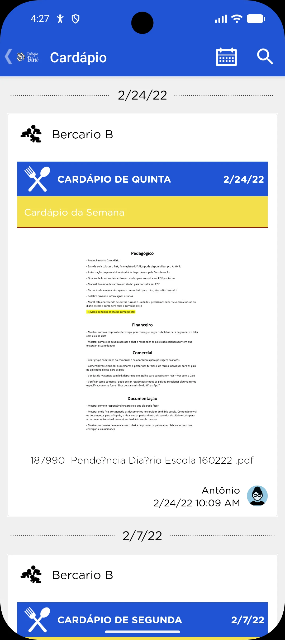 Colégio Bini screenshot
