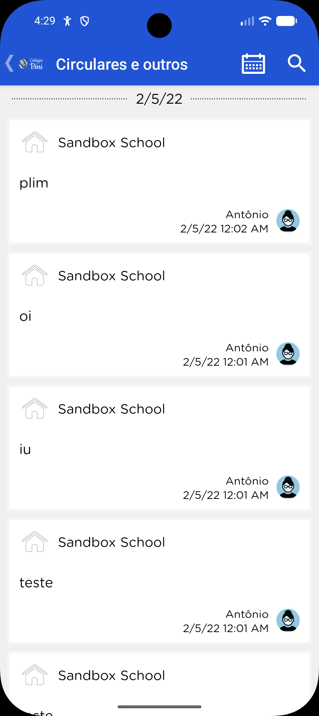Colégio Bini screenshot